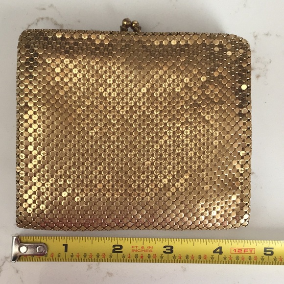 Whiting & Davis Wallet Gold Mesh Vintage 60s - Picture 9 of 11